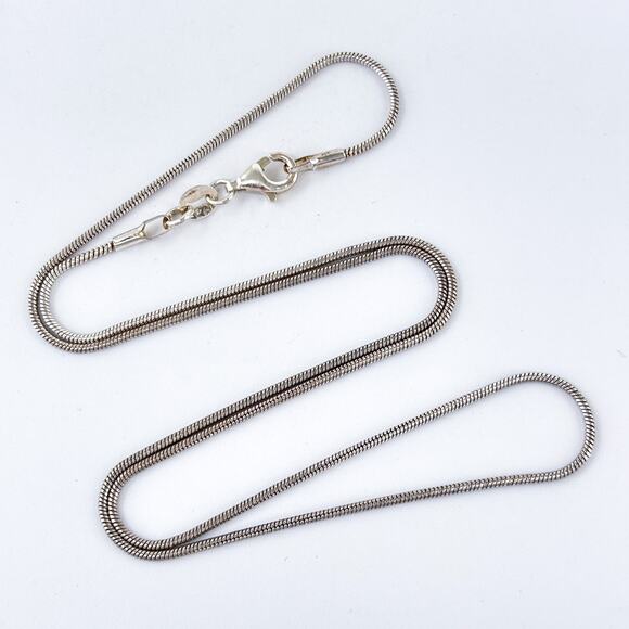 Vintage Sterling Silver 925 Snake Chain Necklace 18" - Picture 1 of 3